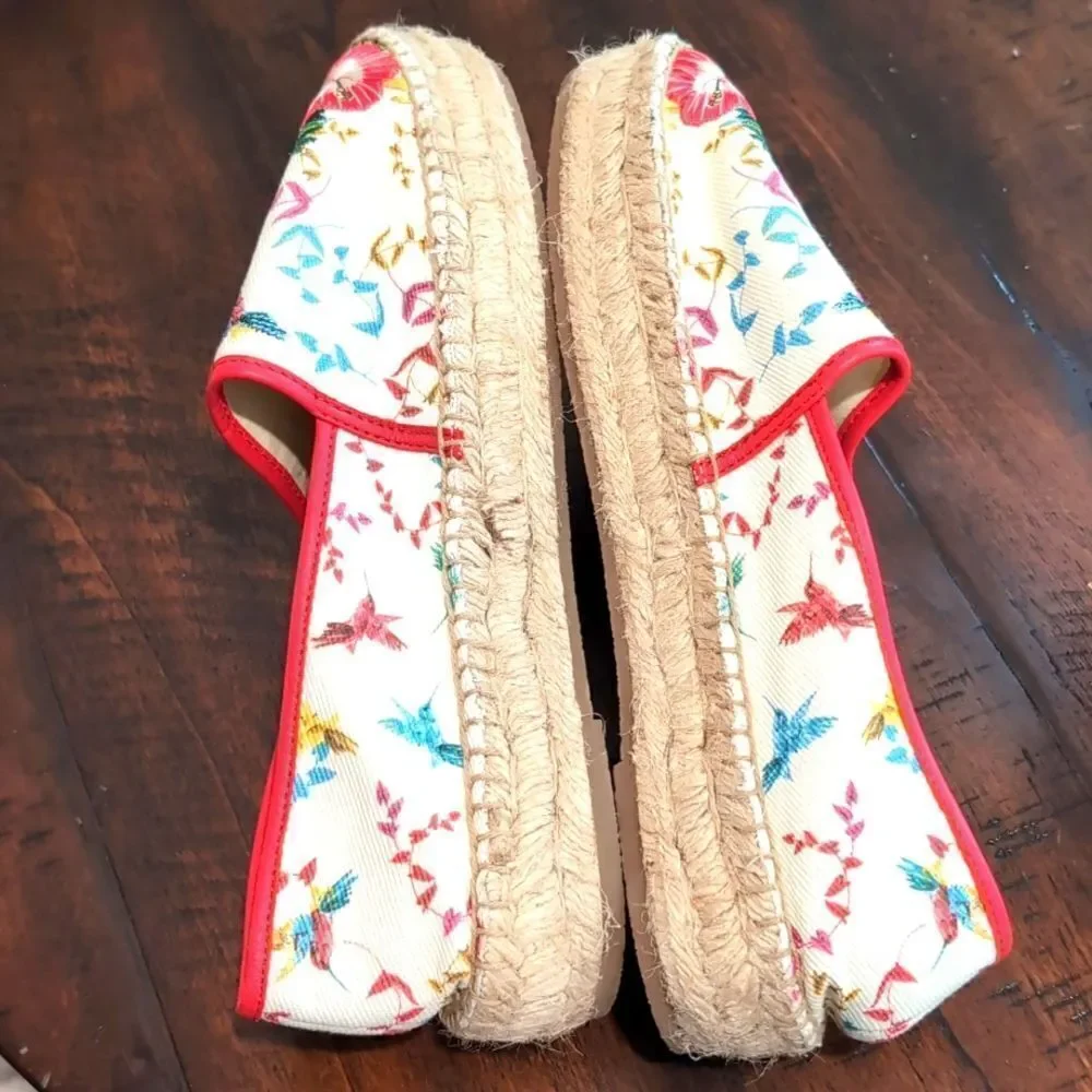 Johnny Was Andra Floral Embroidered Espadrille Shoe Size 9